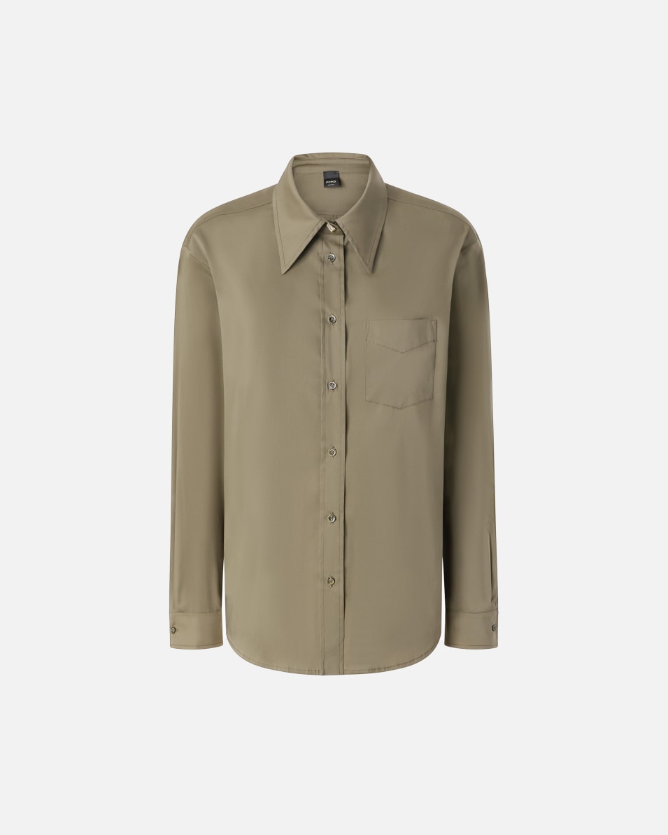 Pinko Militärgrüne Bluse aus Stretch-Popeline Versandkostenfrei