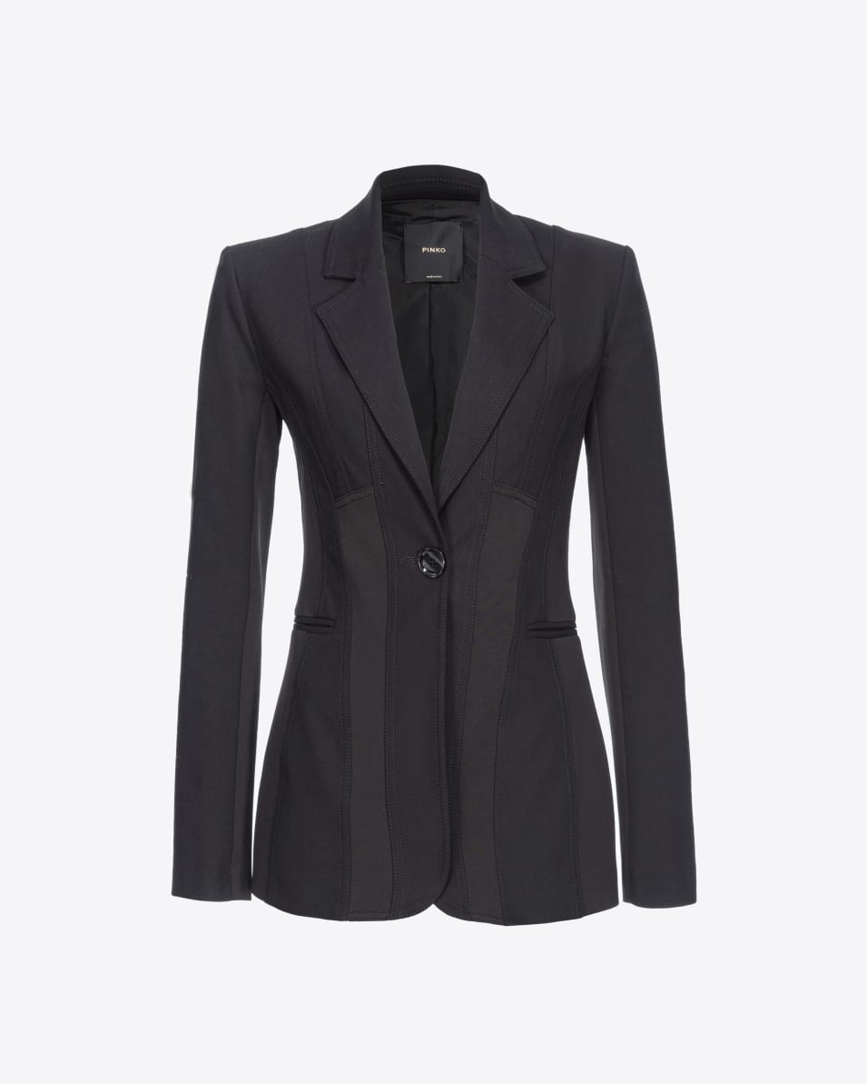 Pinko Einreihiger Blazer aus zwei Materialien Cyber Monday