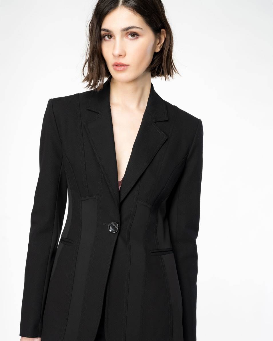 Pinko Einreihiger Blazer aus zwei Materialien Cyber Monday