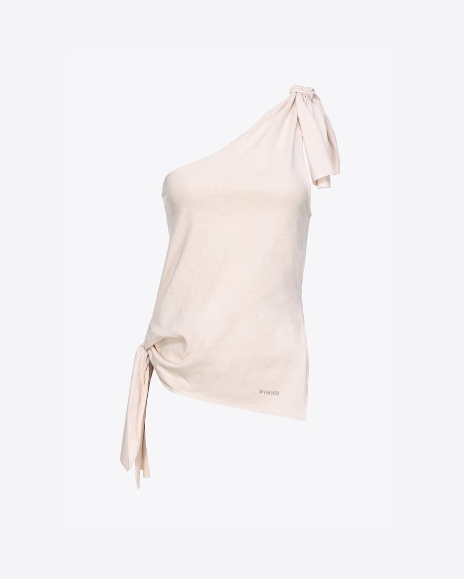 Pinko One-Shoulder-Top Baumwolle und Leinen Große Rabatte
