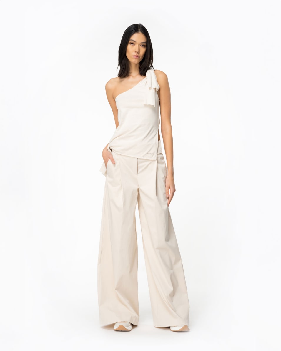 Pinko One-Shoulder-Top Baumwolle und Leinen Große Rabatte