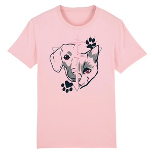 Papero T-Shirt - BIO- Dog + Cat Heartbeat - Herren Kostenlose Rückgabe