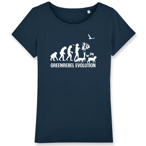 Papero T-Shirt- BIO - Greenrebel Evolution- Es ist Zeit für die grüne Rebellion- Damen Vatertagsangebot