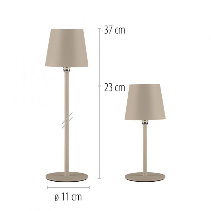Paul Neuhaus LED Flaschenleuchte beige Akku Touchdimmer USB IP54 Tischleuchte Flash Sale