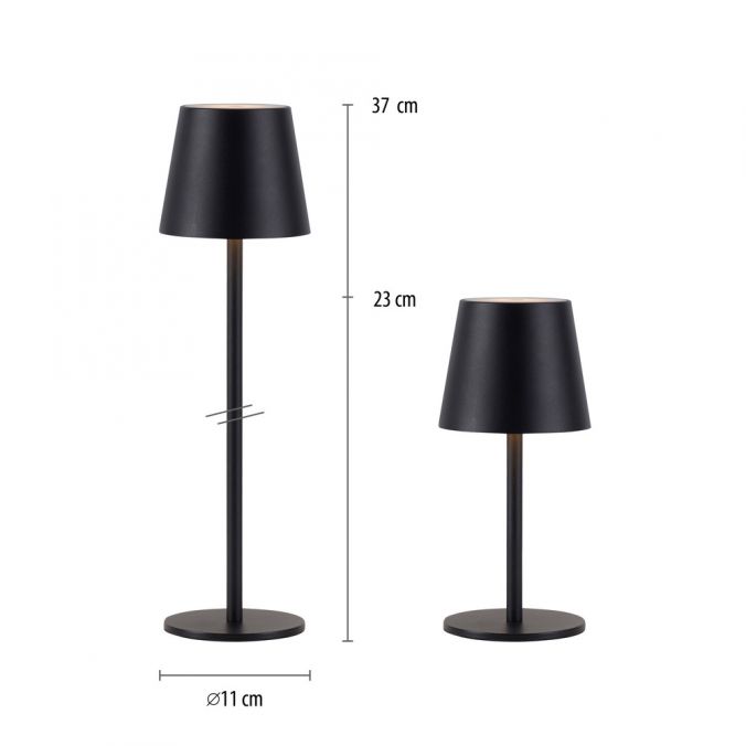 Paul Neuhaus Akku Tischleuchte ,schwarz, Indoor, Outdoor, Camping Black Friday