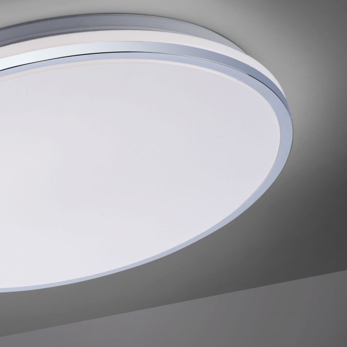 Paul Neuhaus LED-Deckenleuchte, chrom, Schirm, IP44, Badezimmer, warmweis Weihnachtsangebot