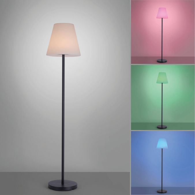 Paul Neuhaus LED Stehleuchte, akkubetrieben, schwarz, modern, RGB Farbwechsel, inkl. USB-Kabel Muttertagsangebot