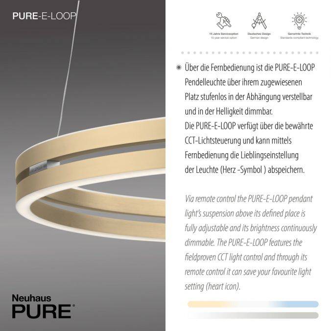 Paul Neuhaus Paul Neuhaus LED Pendelleuchte PURE-E-LOOP messing matt elektrisch Neuheiten