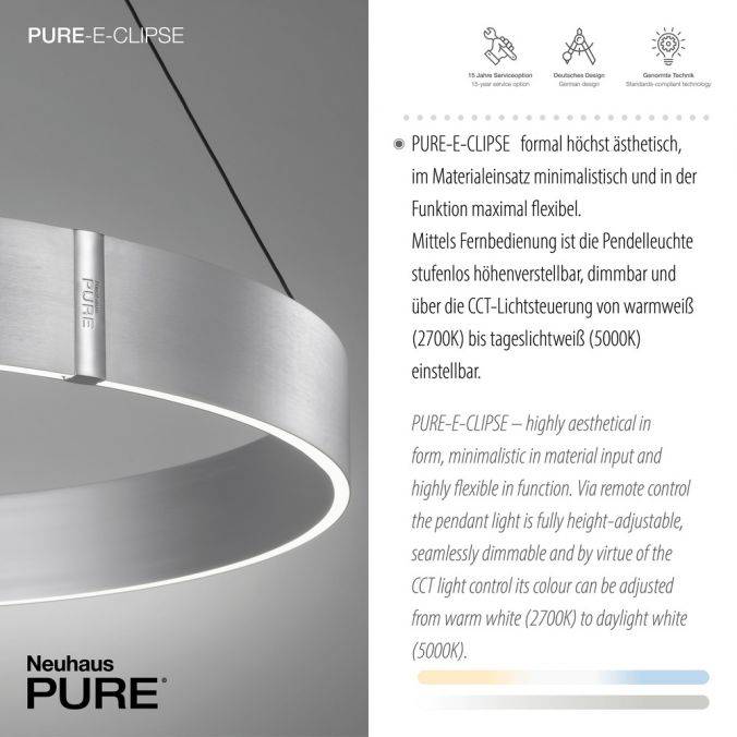 Paul Neuhaus Paul Neuhaus LED Pendelleuchte PURE-E-CLIPSE aluminium elektrisch Saisonale Angebote