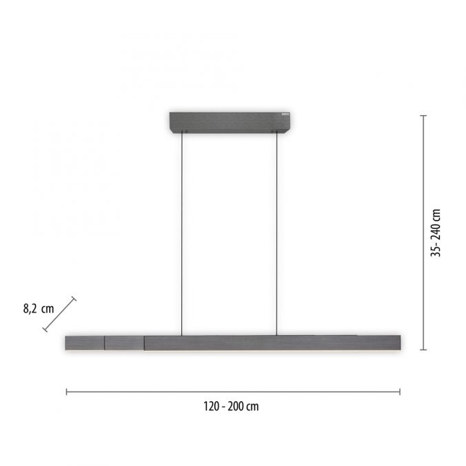 Paul Neuhaus Paul Neuhaus LED Pendelleuchte PURE-MOTO-RISE grau elektrisch Touch Räumungsverkauf