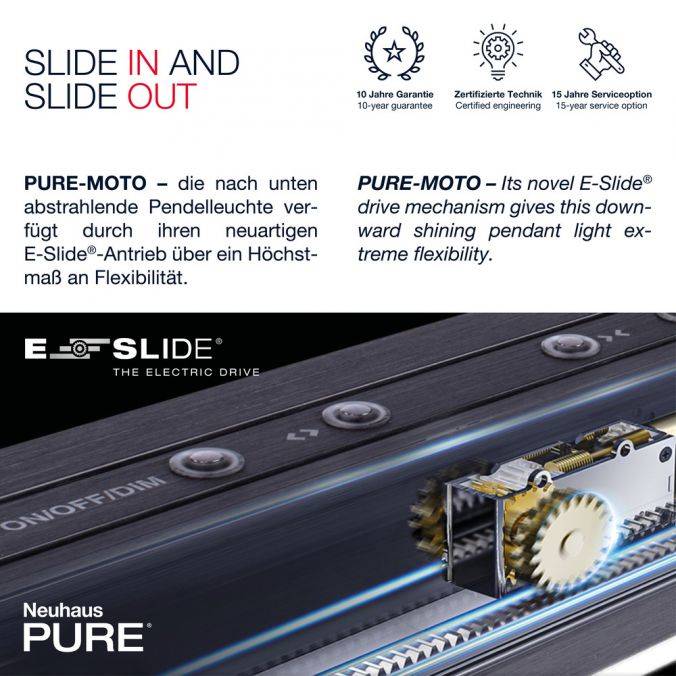 Paul Neuhaus Paul Neuhaus PURE MOTO e-SLIDE® messing elektrisch ausfahrbar Pendelleuchte Tägliche Deals