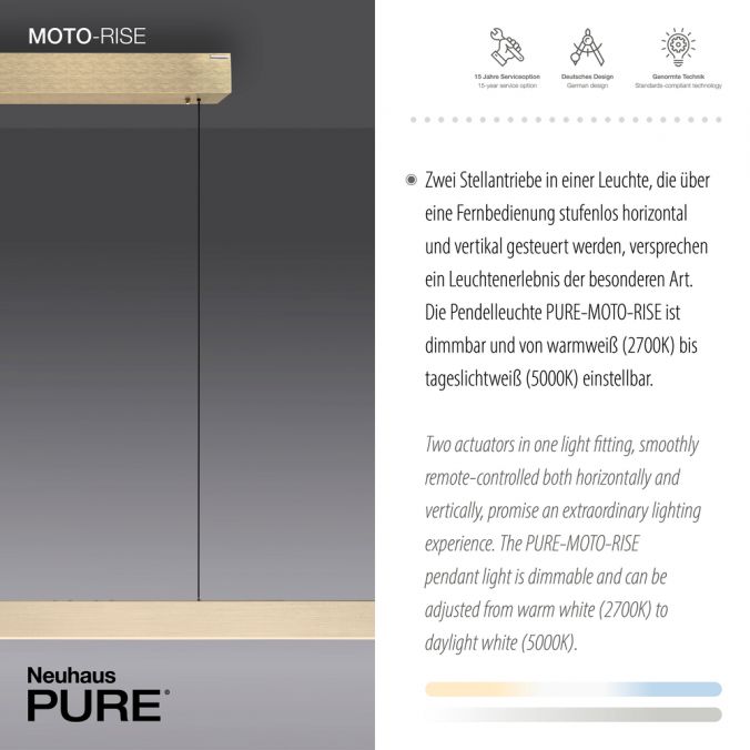 Paul Neuhaus Paul Neuhaus LED Pendelleuchte PURE-MOTO-RISE messing matt elektrisch Touch Sonderangebote