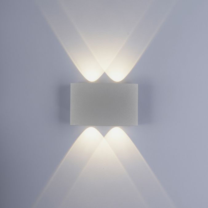 Paul Neuhaus LED-Wandleuchte, Außenleuchte, silber, halbrund, 4flg, warmweiß, Up+Down, IP54 JETZT KAUFEN
