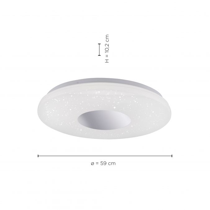 Paul Neuhaus LED-Deckenleuchte, chrom, rund, Sternenhimmeloptik, Ø 59cm Neueste Stile