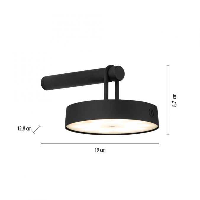 Paul Neuhaus LED Akku Wandleuchte schwarz dimmbar per Touch IP44 Memoryfunktion Sonderangebot der Fabrik
