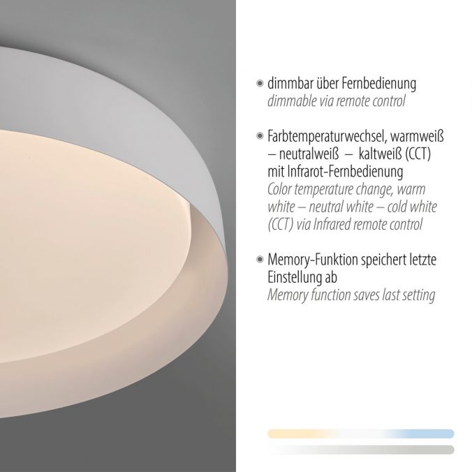 Paul Neuhaus LED Deckenleuchte weiß D=58cm dimmbar Fernbedienung CCT Discount Store für neue Produkte