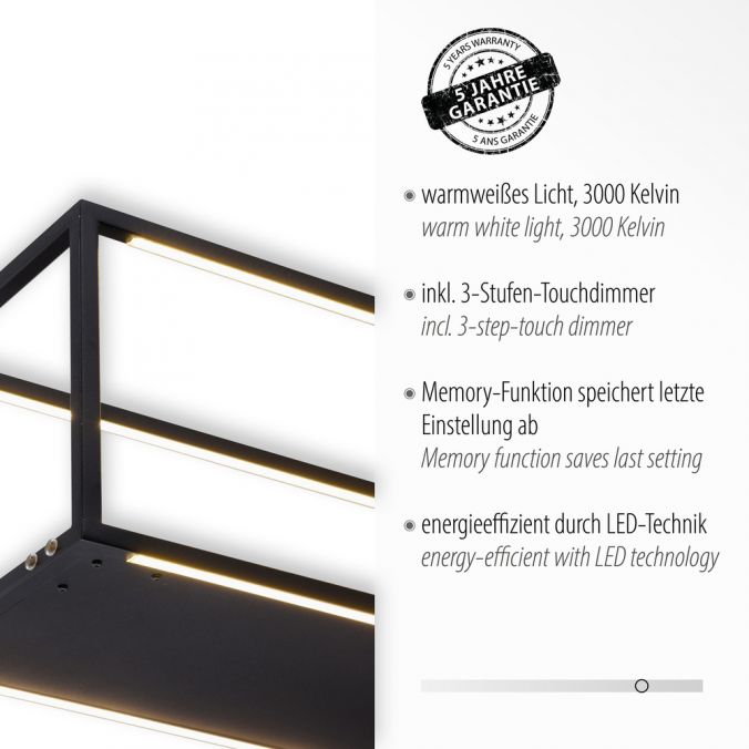 Paul Neuhaus LED Pendelleuchte, schwarz, 4-flammig, dimmer, Innenleuchte 50% Rabatt mit kostenlosem Versand