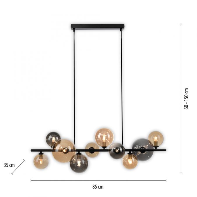 Paul Neuhaus LED Pendelleuchte schwarz Glas rund dekorativ warmweiß Innenleuchte Clearance-Verkauf