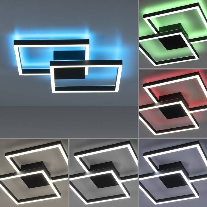 Paul Neuhaus Paul Neuhaus Q-MARKO LED-Deckenleuchte Smart Home schwarz eckig Deckenlampe Fabrikladen