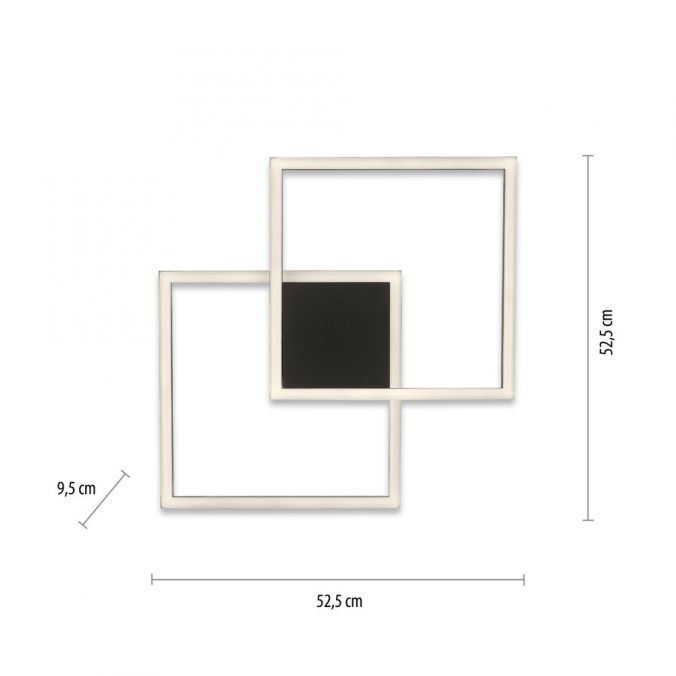 Paul Neuhaus Paul Neuhaus Q-MARKO LED-Deckenleuchte Smart Home schwarz eckig Deckenlampe Fabrikladen
