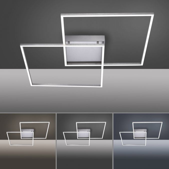Paul Neuhaus Paul Neuhaus, Q-INIGO, LED-Deckenleuchte, CCT, silber, dimmbar, Smart Home Speichern exportieren