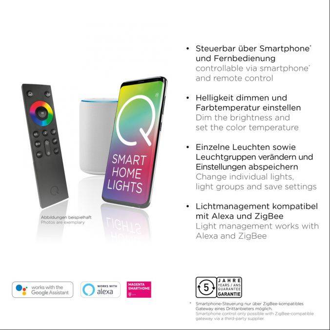 Paul Neuhaus Paul Neuhaus, Q-TOWER, LED-Stehleuchte, linear, modern, Smart Home Online
