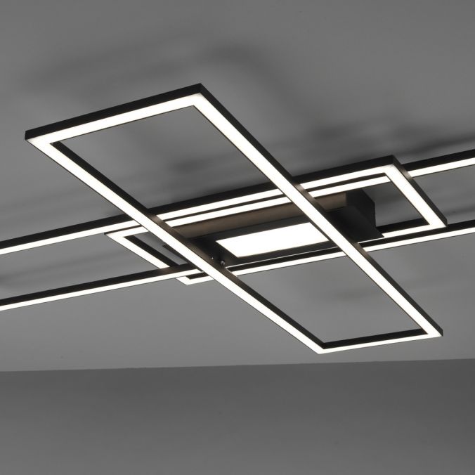 Paul Neuhaus LED Deckenleuchte, Wohnzimmer, schwarz, dimmbar, Fernbedienung Hotsell