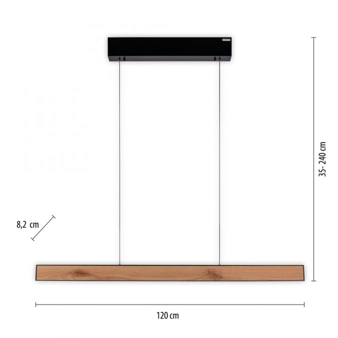 Paul Neuhaus Paul Neuhaus LED Pendelleuchte PURE-E-MOTION schwarz matt mit Holz Touch Schlussverkauf