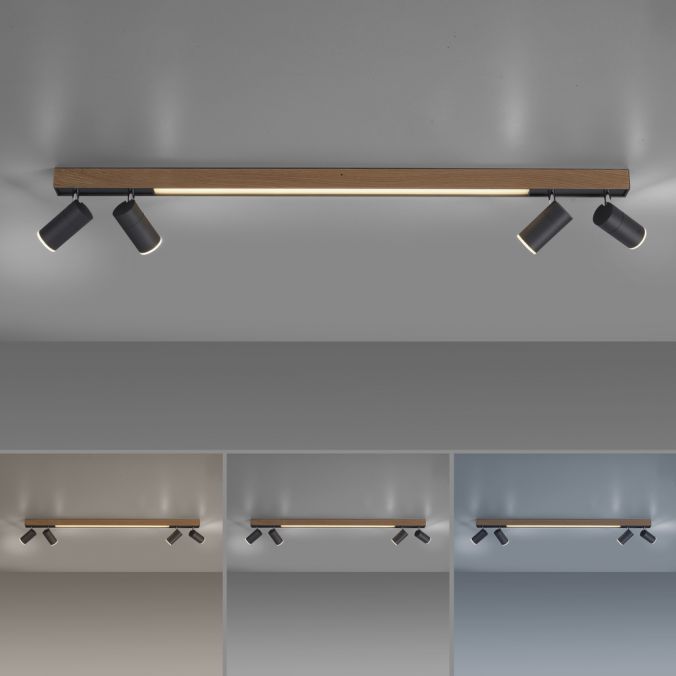Paul Neuhaus Paul Neuhaus LED Deckenleuchte PURES-LINES SPOT Eiche geölt dimmbar CCT drehbar Meist gekauft