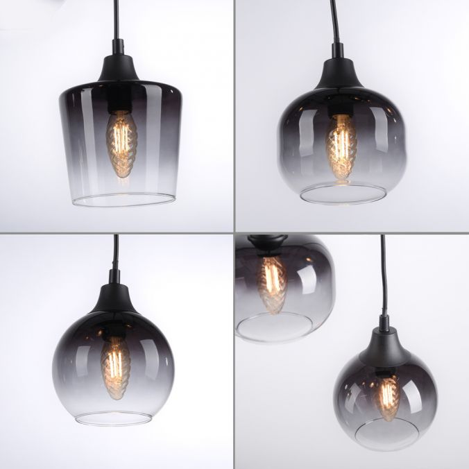 Paul Neuhaus LED Pendelleuchte Holz 3 flammig Rauchglas modern Wohnlampe Günstig kaufen
