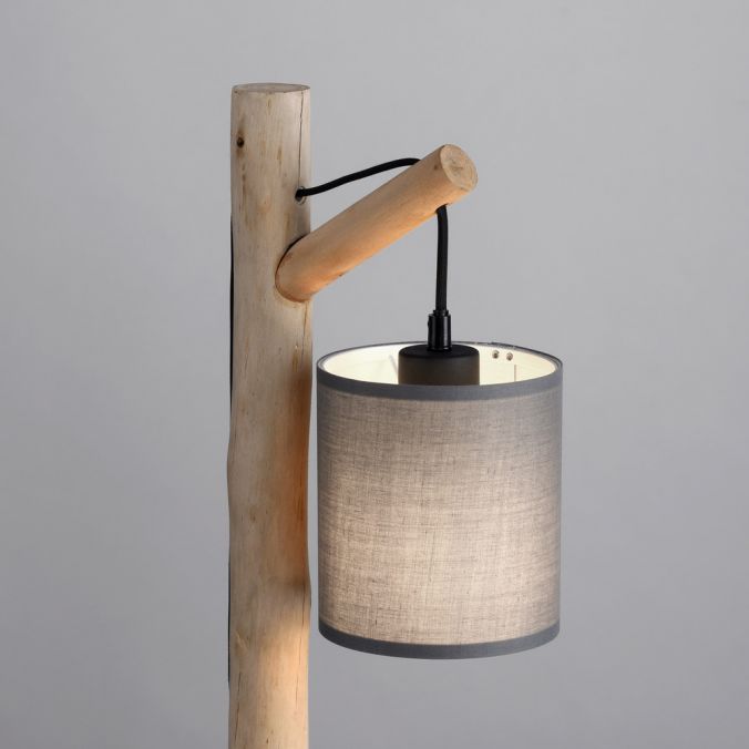 Paul Neuhaus LED Tischleuchte Echtholz 1 flammig Stoffschirm Landhaus Design Wohnlampe Online Shopping