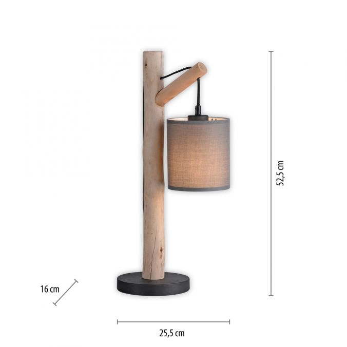 Paul Neuhaus LED Tischleuchte Echtholz 1 flammig Stoffschirm Landhaus Design Wohnlampe Online Shopping