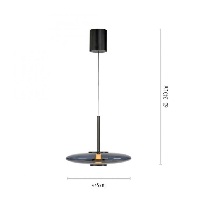 Paul Neuhaus Paul Neuhaus Pendelleuchte PURE Vitrum e-LIFT grau elektrisch Saisonschlussverkauf