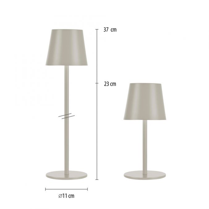 Paul Neuhaus Akku Tischleuchten 2er Set, beige (greige) Indoor, Outdoor, Camping Online Outlet