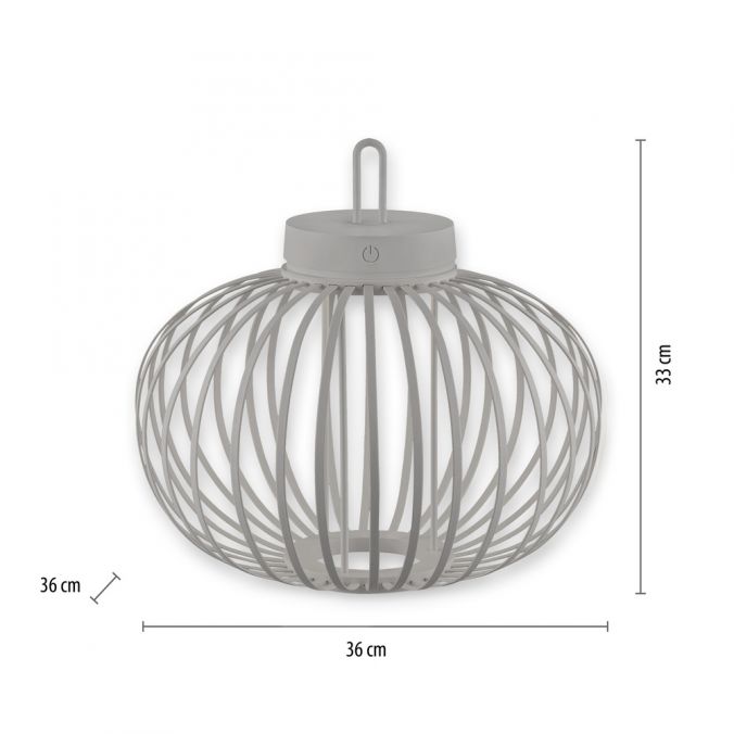 Paul Neuhaus LED Tischleuchte D=36cm greige Akkulampe USB IP44 dimmbar per Touch Tägliche Deals