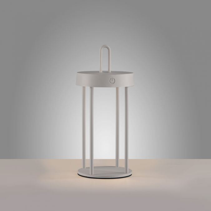 Paul Neuhaus LED Akkulampe Tischleuchte greige 28cm Touchdimmer IP44 Gartenleuchte Sonderangebote
