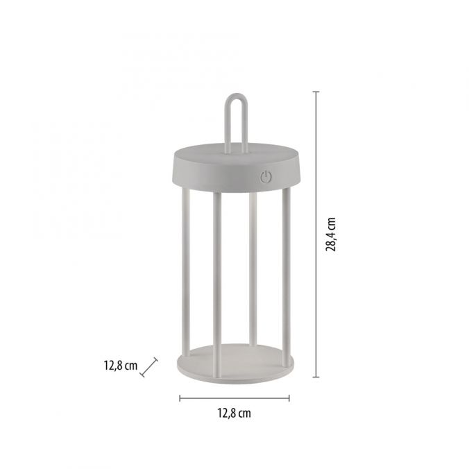 Paul Neuhaus LED Akkulampe Tischleuchte greige 28cm Touchdimmer IP44 Gartenleuchte Sonderangebote