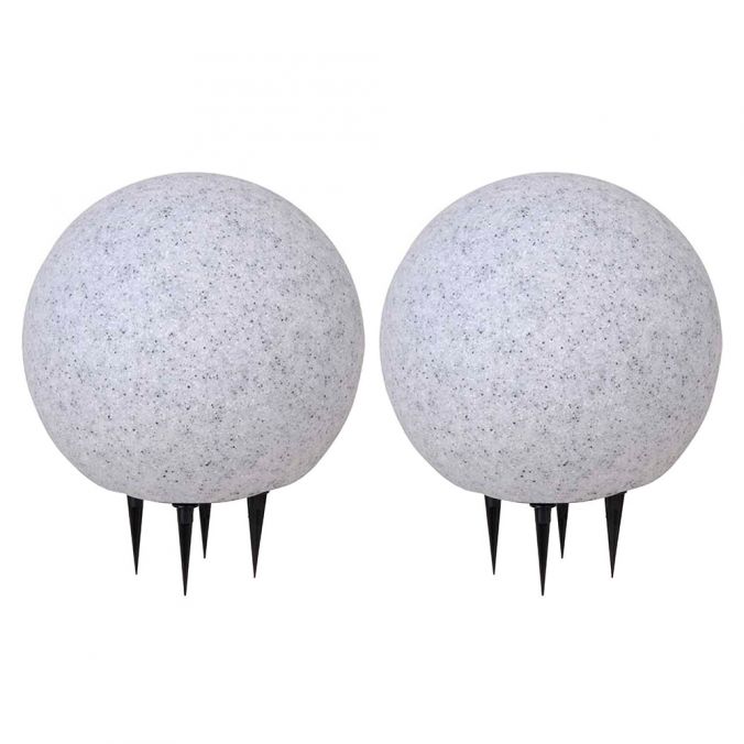 Paul Neuhaus Kugelleuchten, 2er-Set, Ø 40cm, Granitoptik, Gartenleuchten