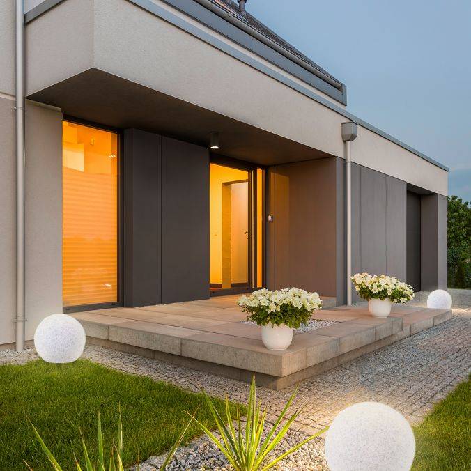 Paul Neuhaus Kugelleuchten, 2er-Set, Ø 40cm, Granitoptik, Gartenleuchten Riesige Ersparnisse