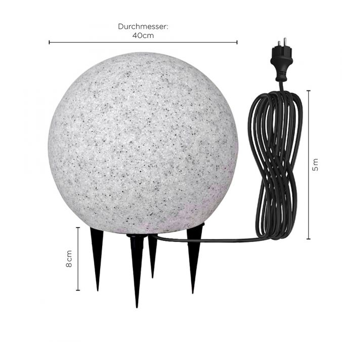 Paul Neuhaus Kugelleuchten, 2er-Set, Ø 40cm, Granitoptik, Gartenleuchten Riesige Ersparnisse