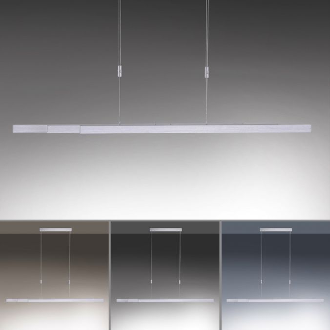 Paul Neuhaus LED-Pendelleuchte, aluminiumfarben, lineare Form, verstellbare Leuchtkörper Neueste Stile