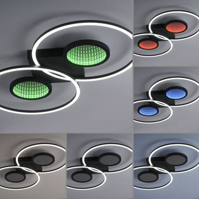 Paul Neuhaus LED Deckenleuchte schwarz Effekte RGB Rainbow CCT dimmbar Fernbedienung Letzter Tag