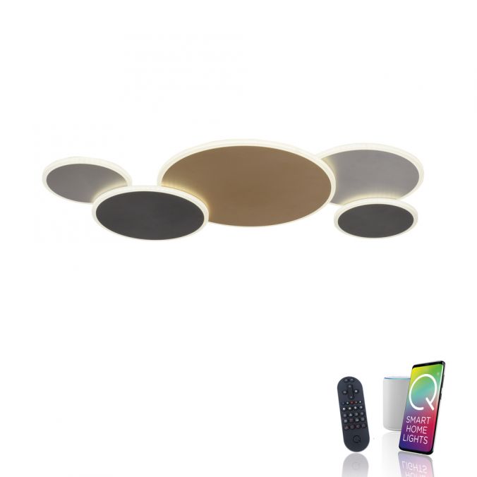 Paul Neuhaus Paul Neuhaus LED Wandleuchte Q-PIATO mehrfarbig 5 flammig rund Smart Home