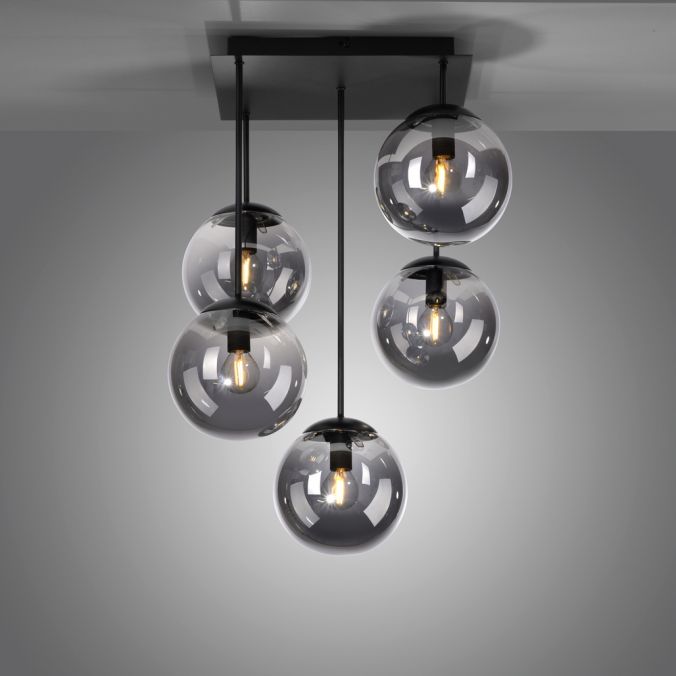 Paul Neuhaus LED Deckenleuchte, schwarz, schlicht, zeitlos, 5 flammige Deckenlampe Bis zu 60% Rabatt