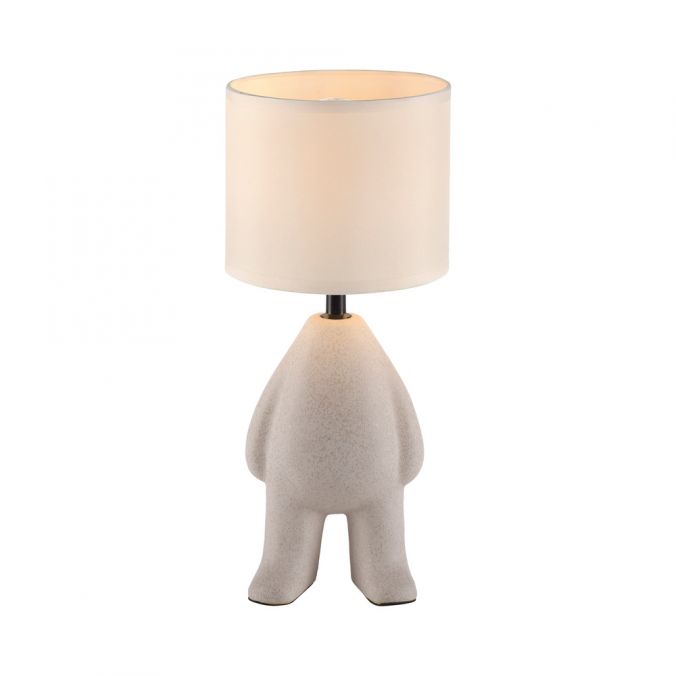 Paul Neuhaus LED Tischleuchte beige Männchen stehend Stoffschirm mit Schnurschalter