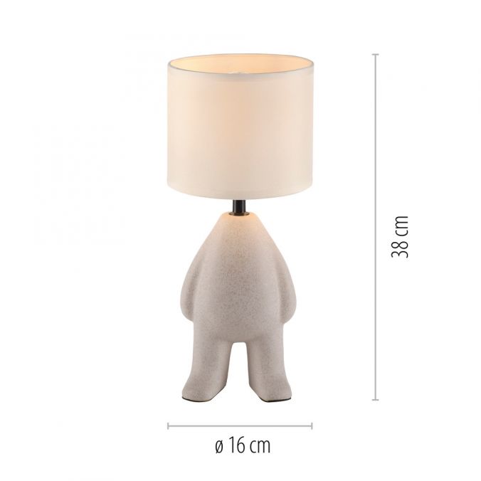 Paul Neuhaus LED Tischleuchte beige Männchen stehend Stoffschirm mit Schnurschalter Vierteljährliche Förderung