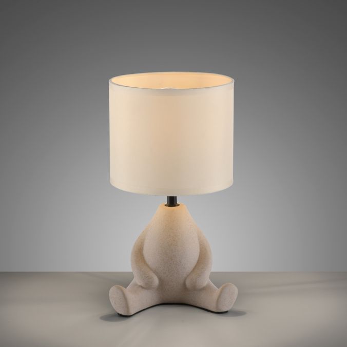 Paul Neuhaus LED Tischleuchte beige Männchen sitzend Stoffschirm mit Schnurschalter Bis zu 55% Rabatt