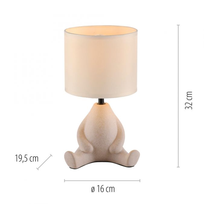 Paul Neuhaus LED Tischleuchte beige Männchen sitzend Stoffschirm mit Schnurschalter Bis zu 55% Rabatt