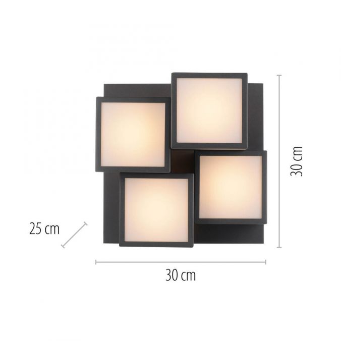 Paul Neuhaus LED Deckenleuchte schwarz Würfelform mit Backlight Wohnzimmer Discount Store für neue Produkte