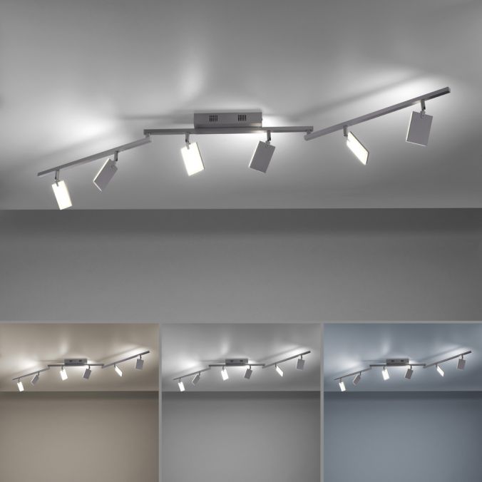 Paul Neuhaus Paul Neuhaus PURE MIRA LED Deckenleuchte aluminium 6 flammig dimmbar CCT Fabrikladen